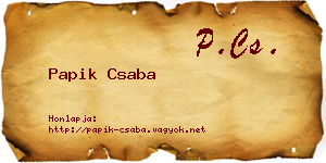 Papik Csaba névjegykártya