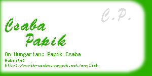 csaba papik business card